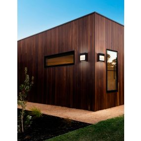 Nova Luce Tall - applique murale extérieure - 12,5 x 13,5 x 4 cm - 9W LED inclus - IP54 - noir sablé