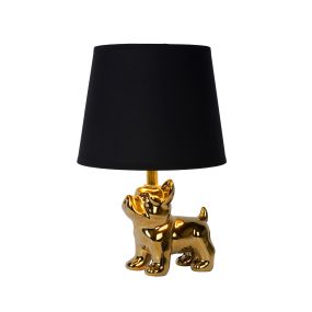 Lucide Extravaganza Sir Winston - lampe à poser - Ø 21 x 31,5 cm - noir et or