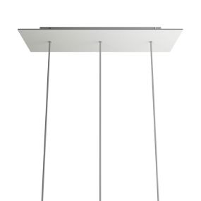 Creative Cables - Rose-One Rosace de plafond rectangulaire pour 3 points lumineux - 67,5 x 22,5 cm - blanc