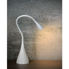 Lucide Zozy - lampe à poser - Ø 11,2 x 48,5 cm - 4W LED inclus - 3 niveaux de gradation - blanc