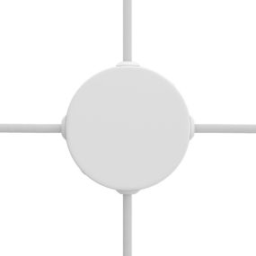 Creative Cables - rosace cylindrique en métal avec 4 trous latéraux - Ø 8,3 cm - blanc