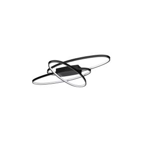 Nova Luce Ipon - plafonnier - Ø 85 x 7 cm - 47W dimmable LED inclus - noir mat