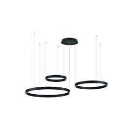 Nova Luce Elowen - lampe suspendue - 148 x 250 x 106 cm - 181W dimmable LED inclus - noir sablé