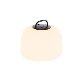Nordlux Kettle To-Go 22 - lampe de table rechargeable pour extérieur - 22 x 19,6 cm - 4,8W LED inclus - IP65 - blanc et noir