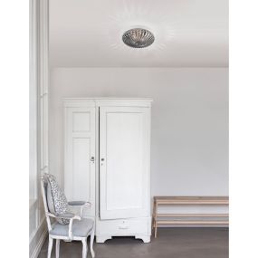 Nova Luce Clam - plafonnier de salle de bains - Ø 30 x 12 cm - IP44 - chrome fumé