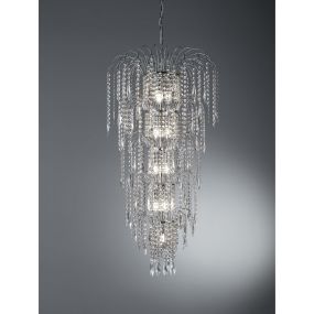 Searchlight Waterfall - lustre - Ø 58 x 160 cm - chrome