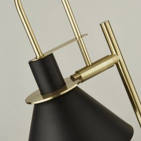 Searchlight Trombone - lampe à poser - Ø 17,5 x 59,5 cm - noir et laiton
