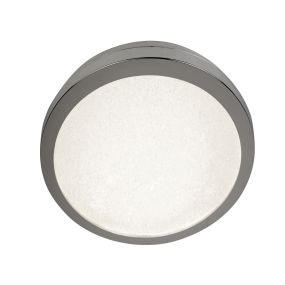 Searchlight Flush - plafonnier - Ø 40 x 2,5 cm - 24W LED inclus - IP44 - chrome