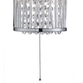 Searchlight Elise - applique murale avec interrupteur à tirette - 15 x 17 cm - chrome