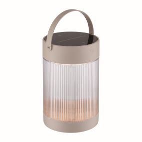 Nordlux Coupar Solar - lampe de table portable à énergie solaire avec port USB - Ø 14 x 22 cm - 3 niveaux de gradation - LED 3,2W incluse - IP44 - sable