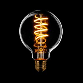 ETH Globe Spiral LED Filament - Ø 8 cm - E27 - 8W dimmable - 1800K - transparent