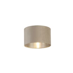 Searchlight Drum Shade - abat-jour - Ø 28 x 18 cm - taupe et argent brossé
