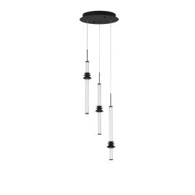Nova Luce Stalactite - lampe suspendue - Ø 35 x 170 cm - 18W dimmable LED inclus - noir sablé