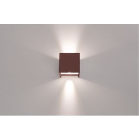 Century Italia Appalque - Applique d'extérieur avec 2 faisceaux lumineux réglables - 12 x 12 x 12 cm - 20W LED inclus - couleur de lumière réglable - IP65 - brun