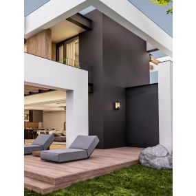 Nova Luce Pacific - applique murale extérieure - 14,5 x 27,6 x 20,6 cm - IP65 - anthracite foncé