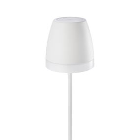 Nova Luce Colt - lampe de table extérieure à piles - Ø 11 x 38 cm - 1W LED dimmable inclus - IP44 - blanc sable