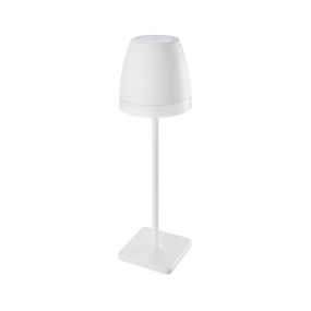 Nova Luce Colt - lampe de table extérieure à piles - Ø 11 x 38 cm - 1W LED dimmable inclus - IP44 - blanc sable
