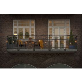 Konstsmide - set de lumières décoratives pour fêtes avec fonction dimmer et LED remplaçables - 4,5m de long avec 10m de cordon - 10 ampoules LED incluses - 4,2W - IP44 - noir