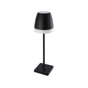 Nova Luce Colt - lampe de table extérieure à piles - Ø 11 x 38 cm - 1W LED dimmable inclus - IP44 - noir sable