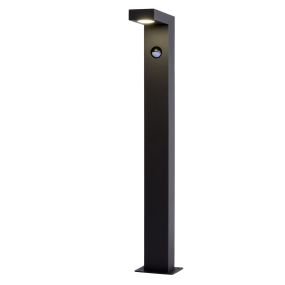 Lucide Texas - lampe de jardin avec détecteur de mouvement - 6 x 15 x 60 cm - 6W LED inclus - IP54 - anthracite