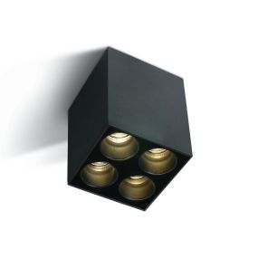 ONE Light Dark Light Tubes de plafond - plafonnier - 6,4 x 6,4 x 8,4 cm - 10W LED inclus - noir