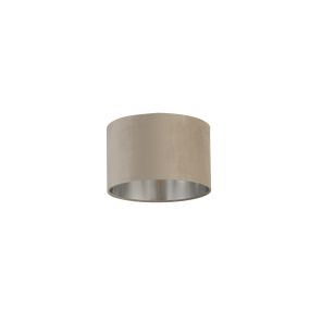 Searchlight Drum Shade - abat-jour - Ø 28 x 18 cm - taupe et argent brossé
