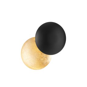 Nova Luce Soleil - applique murale - Ø 20 x 20 cm - 6W LED inclus - noir sablé et or