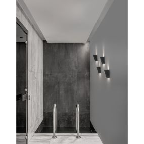 Nova Luce Miley - applique murale - 7,4 x 7,4 x 13,6 cm - 6W LED inclus - IP54 - noir sable
