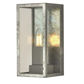 Searchlight Box II - lampe murale extérieure - 11 x 11 x 24 cm - IP44 - argent galvanisé