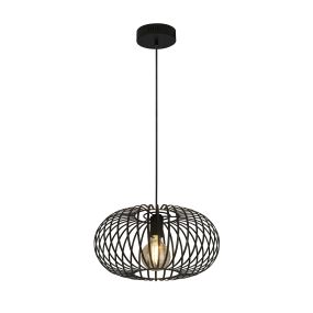 Searchlight Avery - lampe suspendue - Ø 40 x 150 cm - noir mat