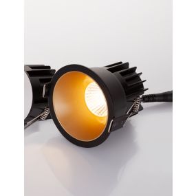 Nova Luce Luela - spot encastré - Ø 85 mm - taille d'encastrement 75 mm - 13W LED inclus - noir et or - 2700K