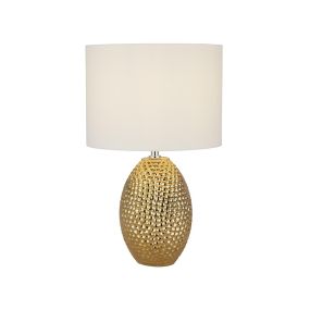 Searchlight Nadine - lampe à poser - Ø 48 x 45 cm - or et crème