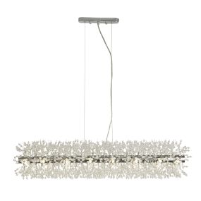 Searchlight Sunburst - lampe suspendue - 100 x 22 x 150 cm - chrome et transparent