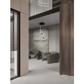 Nova Luce Stalactite - lampe suspendue - Ø 35 x 170 cm - 18W dimmable LED inclus - noir sablé