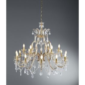 Searchlight Marie Therese - lustre - Ø 98 x 150 cm - or