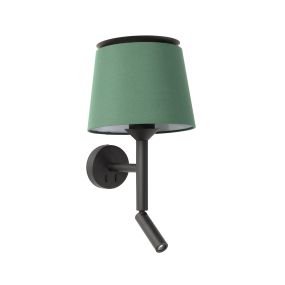 Faro Savoy - applique murale avec interrupteur - 23 x 26,5 x 49,9 cm - 3W LED inclus - vert et noir