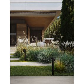 Nova Luce Pec - lampe de jardin - Ø 16 x 70 cm - 8W LED inclus - IP65 - noir sablé