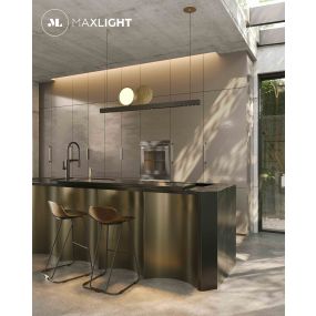 Maxlight Momo - lampe suspendue - 90 x 16 x 150 cm - 35W LED inclus - noir et or