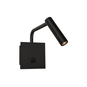 Nova Luce Sicily - applique murale avec interrupteur - 10 x 16 x 23 cm - 3W LED inclus - noir