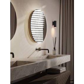 Nova Luce Mao - applique murale - Ø 5,5 x 14,8 cm - IP44 - noir sablé