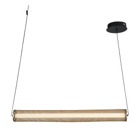 Searchlight Thread - lampe suspendue - 92 x 150 cm - 3 niveaux de gradation - 42,5W LED inclus - or et noir mat