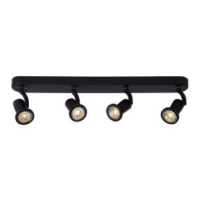 Lucide Jaster 4 - spot en saillie - 50 x 6 x 15,5 cm - 4 x 5W LED inclus - noir