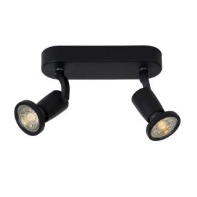 Lucide Jaster 2 - spot en saillie - 20 x 6 x 15,5 cm - 2 x 5W LED inclus - noir