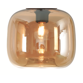 Artdelight Preston - abat-jour en verre - Ø 24 x 20 cm - ambre
