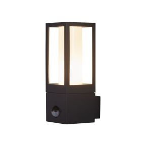 Searchlight Avenue - applique extérieure avec détecteur - 21 x 21 x 75 cm - IP44 - noir