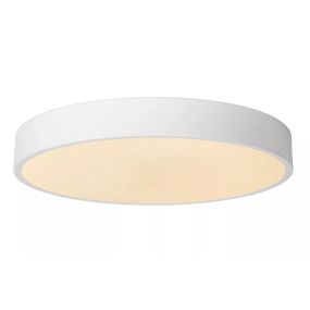 Lucide Unar - plafonnier - Ø 39,50 x 5 cm - 24W LED dimmable inclus - 3 niveaux de dimmer - blanc