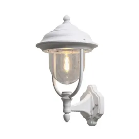 Konstsmide Parma Up - applique murale d'extérieur - 24 x 26 x 43 cm - IP43 - blanc mat et transparent