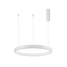 Nova Luce Motif - lampe suspendue - Ø 60 x 120 cm - 40W LED dimmable inclus - blanc sable