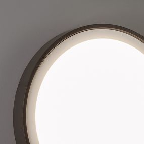 Projectlight Henry - plafonnier - Ø 26 x 4,4 cm - 15W LED inclus - IP54 - gris foncé