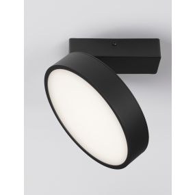 Nova Luce Perfect Profile - plafonnier sur télécommande (excl.) - Ø 20 x 9,5 cm - 20W LED dimmable inclus - 2700K-6000K - noir
